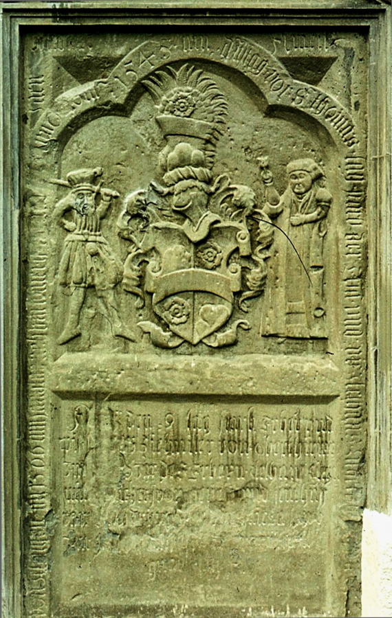 Grabstein des Eitelhans Ziegelmüller, gest. 1545, und seiner Frau Anna Kremblerin, gest. 1566, in der Pfarrkirche Oberteuringen