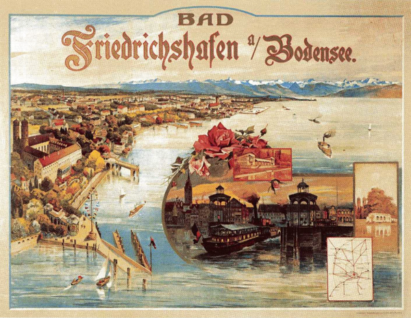 Werbeplakat für Friedrichshafen, um 1900