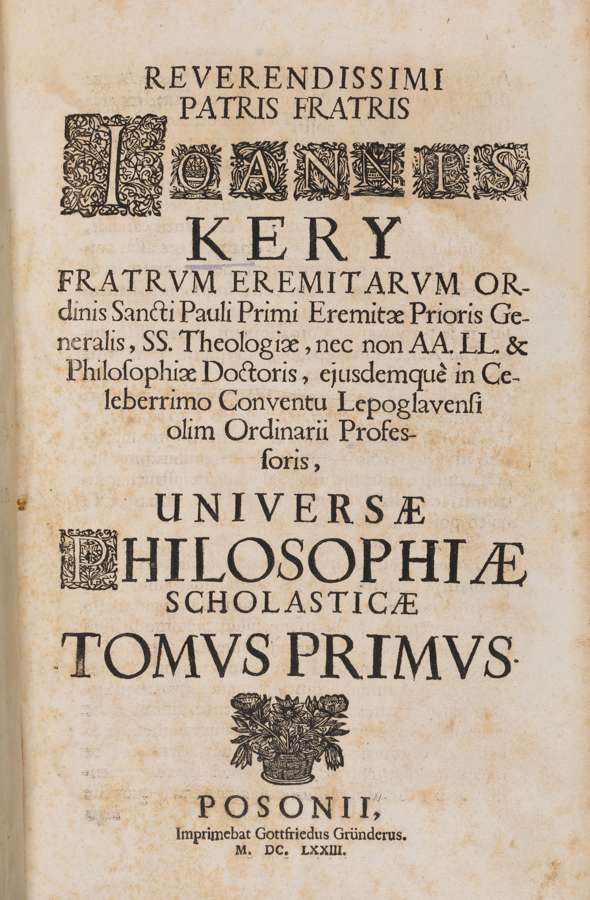 Lehrbuch der Philosophie des Generalpriors Ioannes Kery 1573