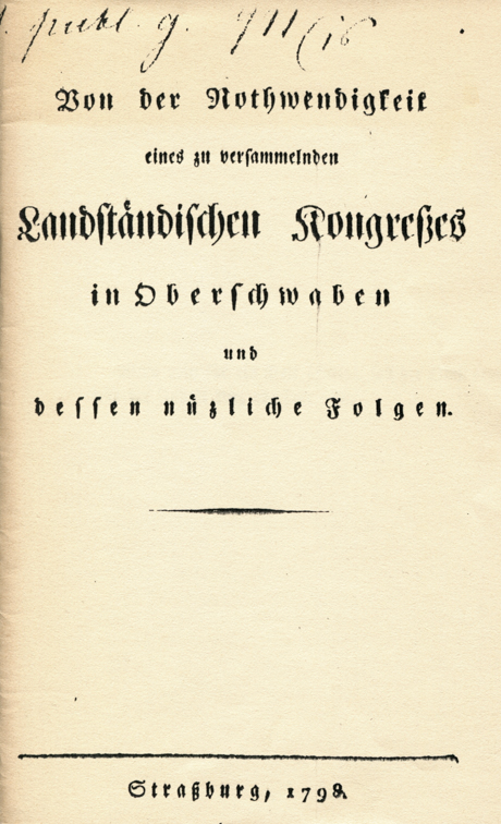 Notwendigkeit eines Landständischen Kongreßes