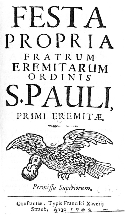 Das Officium der Eigenfeste des Ordens 1703