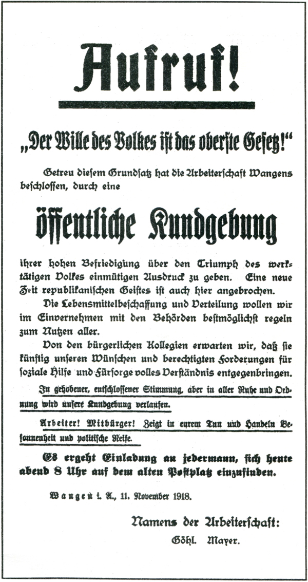 Aufruf Wangen