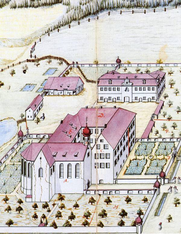 Ansicht des Paulinerklosters Langnau, 1787