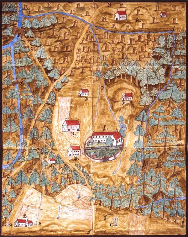 Kloster Grünwald Karte fr. 18. Jh.