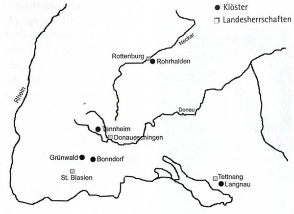 Paulinerklöster der schwäbischen Provinz im 18. Jhdt