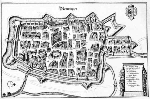 Ansicht von Memmingen. Merian 1643.