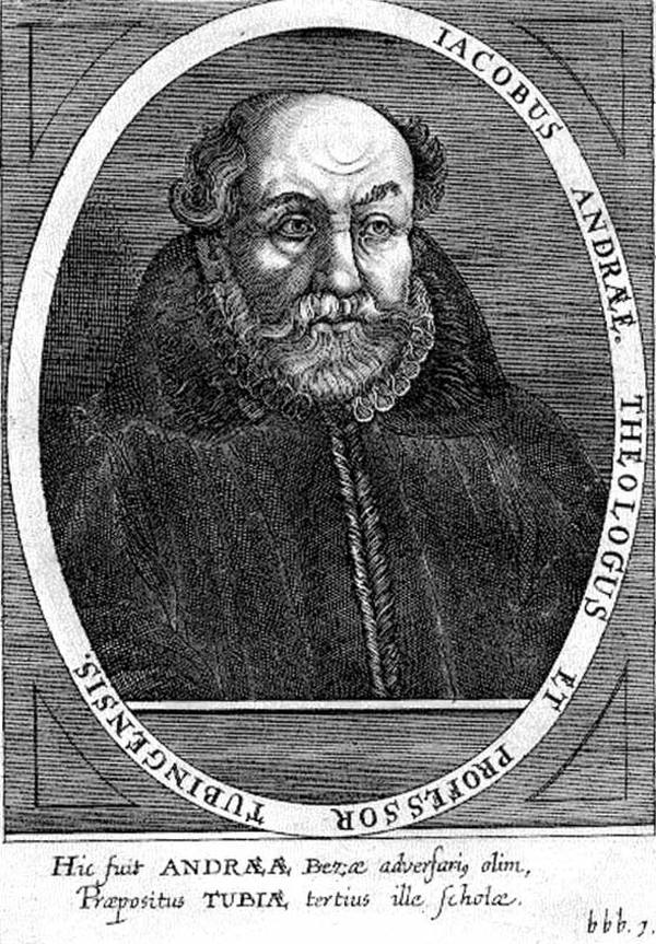 Jakob Andreae, Professor der Theologie in Tübingen, Vermittler in vielen innerevangelischen Konfessionsstreitigkeiten. Kupferstich, 17. Jahrhundert.